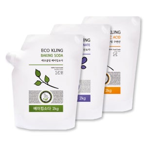 에코클링 베이킹소다 2kg+과탄산소다 2kg+구연산 2kg 베구산 세트