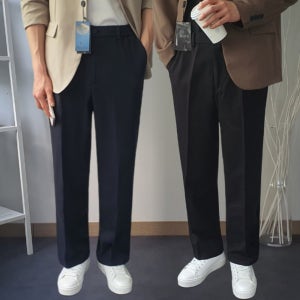 남자와이드슬랙스 반밴딩슬랙스 10부정장바지 남성가을슬렉스 링클프리팬츠