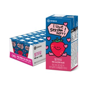 연세우유 딸기 우유 190ml, 24개