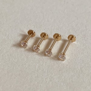 14k 베이직 인터널 큐빅 라블렛 피어싱 2mm 바 두께 0.8mm
