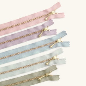 YKK 금속 골드 모노 지퍼 20cm