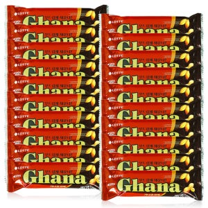 롯데 웰푸드 가나 초코바 땅콩 45g x 20개, 달달한 초코 간식 HP