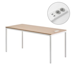 [두닷] 콰트로 에어 노트북 책상 1600x800mm, 에어화이트+에어화이트