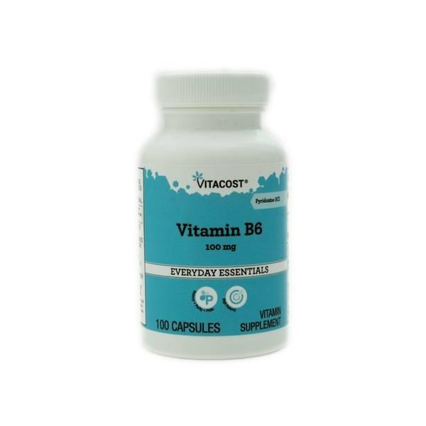 비타<b>코스</b>트 <b>비타민 B6</b> 피리독신 HCI 100 mg 100 캡슐
