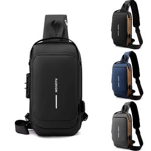 남여공용 슬링백 usb충전+잠금장치 캐주얼 여행용 미니 크로스백 작은 메신저백 어깨 가방