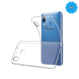 1+1 말랑말랑 TPU 슬림 젤리 케이스 투명, 갤럭시A30