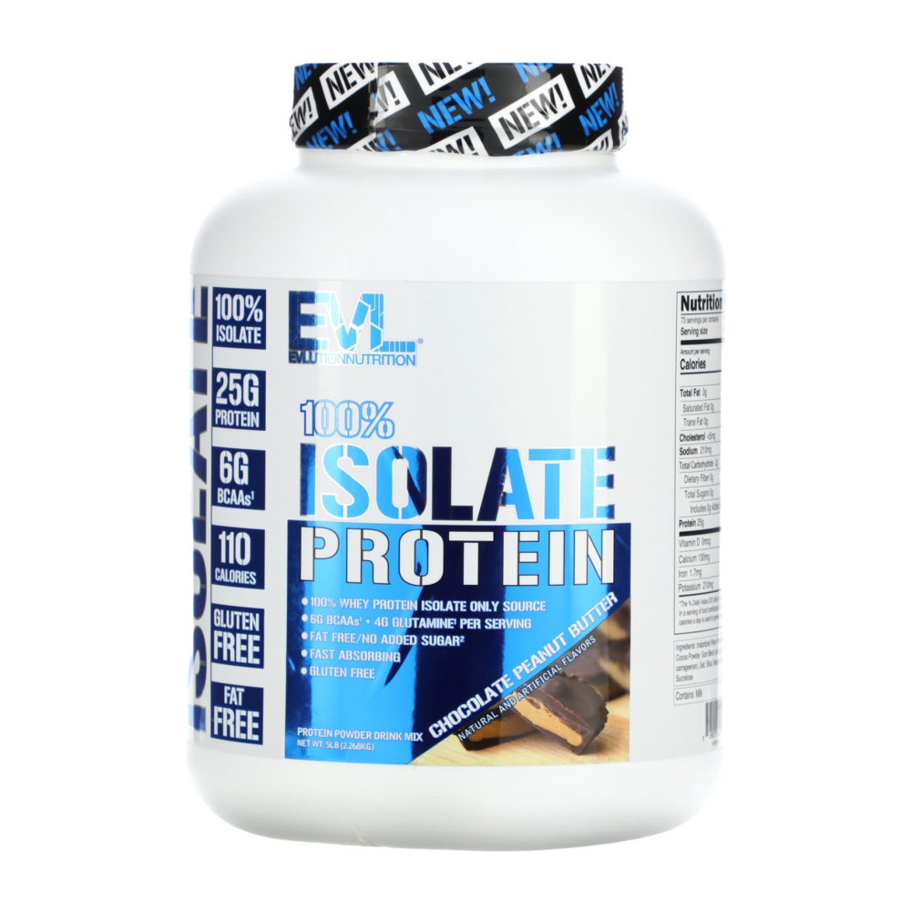 <b>에볼루션뉴트리션</b> Evl 100% 아이솔레이트 프로틴 초콜렛 피넛버터 2.268kg