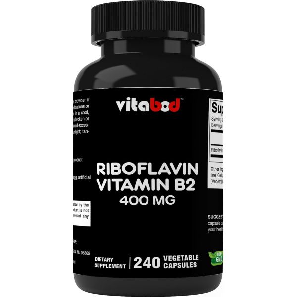 비타보드 <b>비타민B2</b> 400 mg 240 채식 캡슐 서포트 에너지