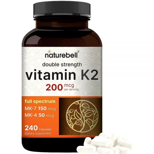 NatureBell 네이처벨 <b>풀 스펙트럼 비타민</b> K2 영양제 MK7 MK4 200<b>mcg</b>