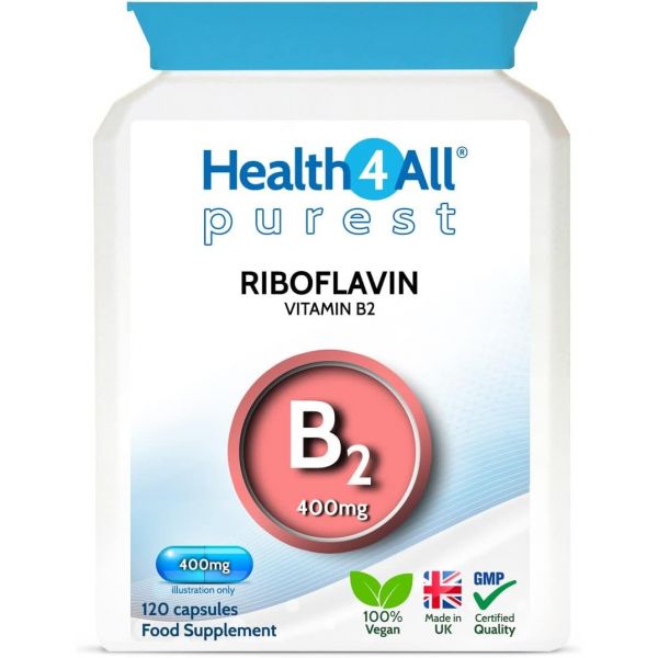 <b>비타민B2</b> 400mg 서포트 120캡슐 4개월 공급 비건 첨가물 영 헬스포올