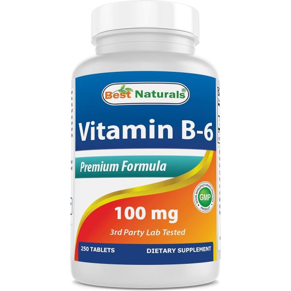 최고의 내추럴 <b>비타민B6</b> 정제 100 mg 250 카운트
