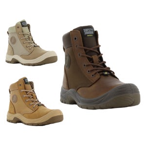 세이프티조거 발편한 6인치 지퍼 안전화 러쉬 강철 토캡 브라운 카멜 샌드