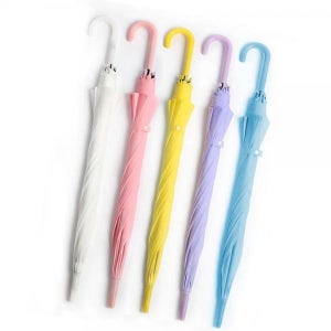 장우산 가벼운 자동 8K 파스텔 컬러 어린이 학생 비치용 긴우산