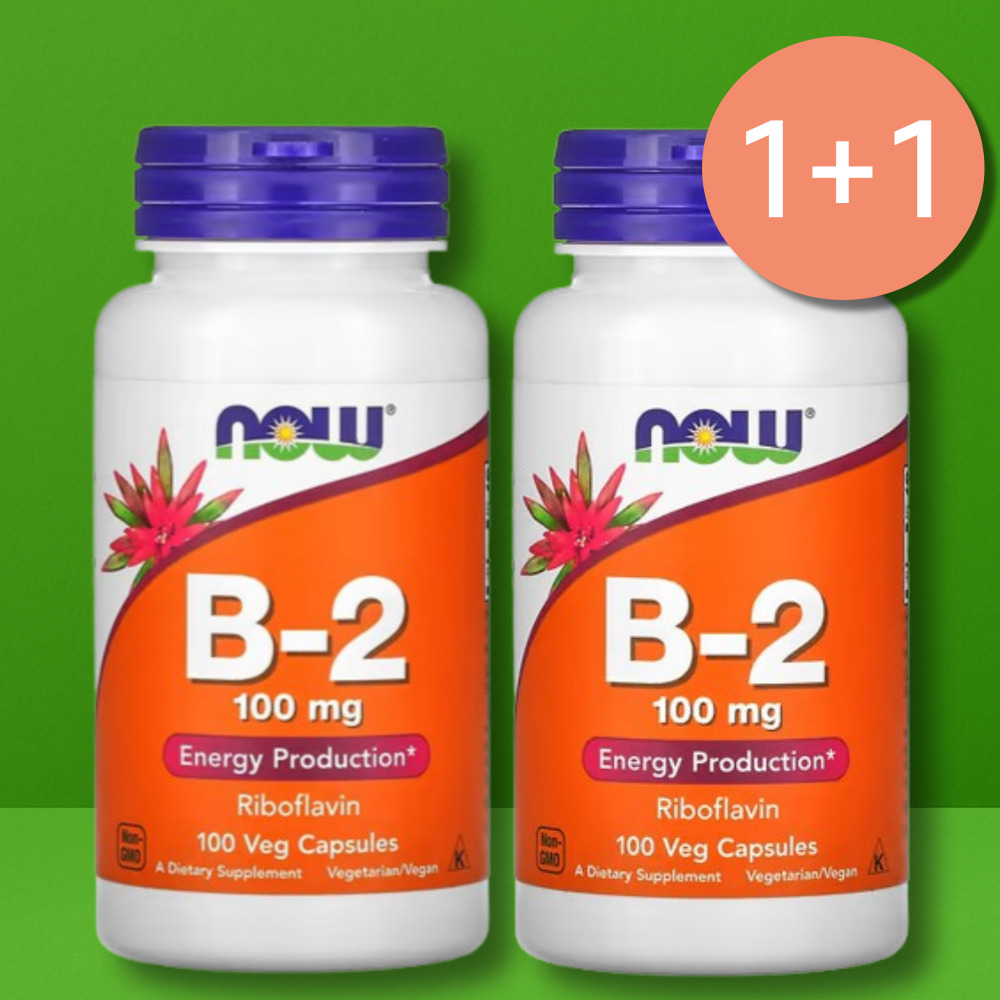 나우푸드 비타민B100 비건 캡슐 100정 비타민 B2 <b>리보플라빈</b> VitaminB2 2병