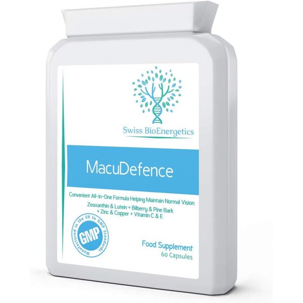 MacuDefence 60 캡슐 루테인 지아잔틴 빌베리 소나무 껍질 그리고 비타민과 미네랄