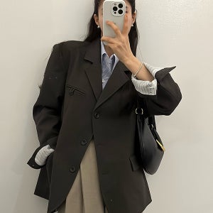 빈더 여성 오버핏 루즈핏 정장 블레이저 자켓