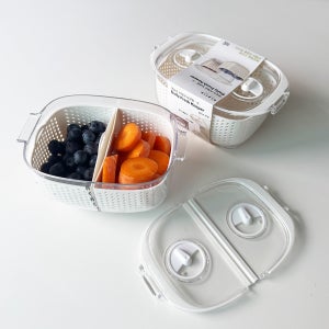 1+1 아카시아홈 야채 보관함 샐러드 밀프랩 용기 냉장고정리 480ml