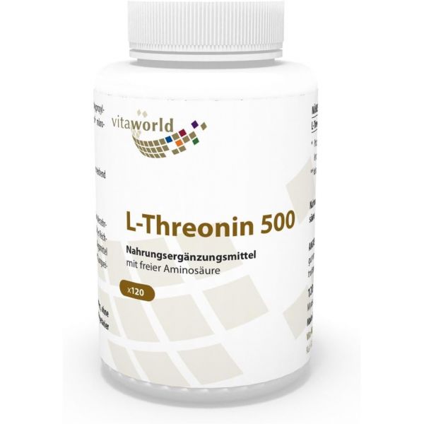 비타월드 <b>L</b> <b>트레오닌</b> 500mg 120캡슐 독일제 아미노산