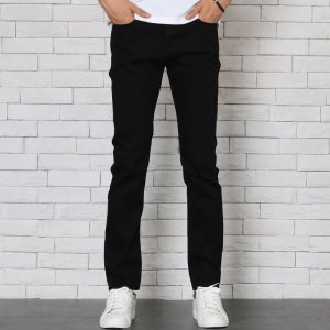 남자 청바지/헤븐 올블랙 슬림핏 데님(W141)