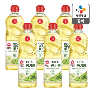 백설 콩기름 식용유 900ml, 6개