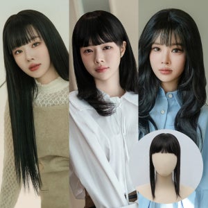가발나라 여성 100% 인모 정수리가발 탈모 커버용 탑커버 앞머리 긴머리용 소프트뱅 시스루뱅 풀뱅 스트레이트 부분가발