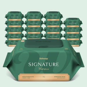 베베숲 시그니처 위드그린 캡형 안전한 아기물티슈 70매, 20개