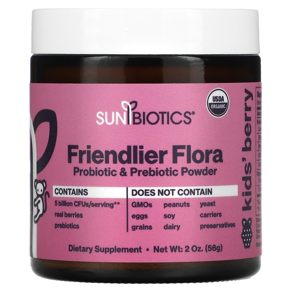 <b>Sunbiotics</b> 유산균 프로바이오틱스 프리바이오틱스 어린이 베리맛 파우더 50억 57g