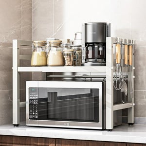 높이 폭 조절 전자레인지 2단 선반정리대 주방수납장