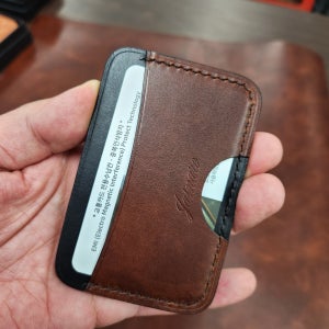 슬림 카드슬롯 소가죽 카드홀더 가죽공방 이니셜각인 (VOL11)