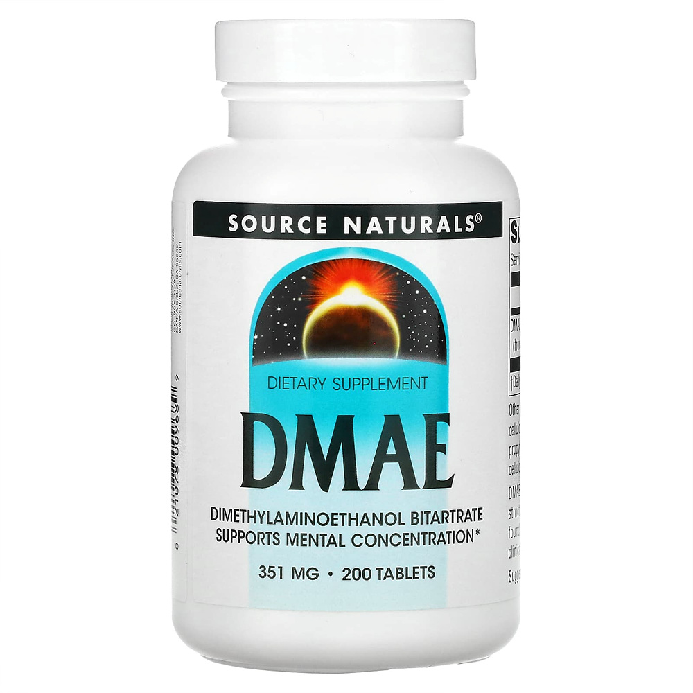 소스 내추럴스 <b>DMAE</b> 351mg 200정 디메틸아미노에탄올 스테아르산