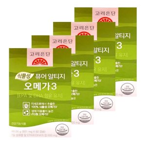 (리뉴얼) 고려은단 식물성 퓨어 알티지 rTG 오메가3 801mg x 60캡슐 x 4박스 8개월분