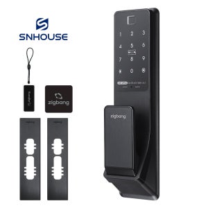 [셀프설치]직방 삼성 지문인식 푸시풀 현관문 번호키 도어락 SHP-DP940+고급보강판