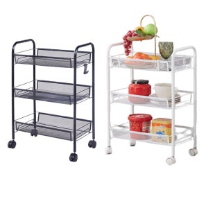 맨사템 이동식 트롤리 수납함 세탁실 틈새 수납장 3단