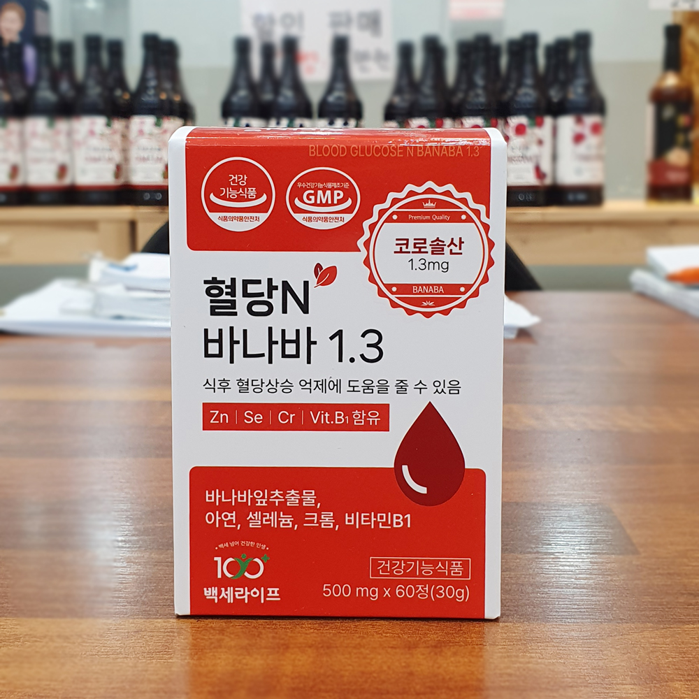 바나바잎 추출물 혈당N 바나바 1.3 500mg x 60정 코로솔산
