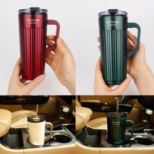 차량용 스테인레스 빨대 텀플러 보온보냉 손잡이 520ml 선물용박스