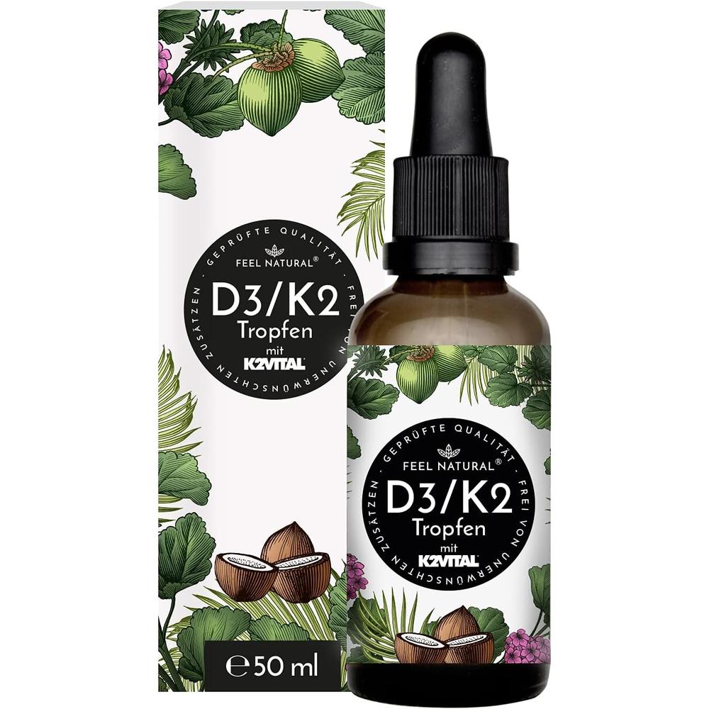 독일 필네추럴 Feel Natural Vitamin D3/K2 Drops 비타민D3 1000IE + 비타민K2 20mcg드롭스 50ml