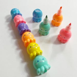 곰돌이 하리보 문어 하트 줄줄이 형광펜 5색 어린이집 생일 답례품 선물 구디백 유치원