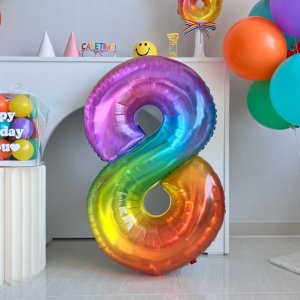 생일파티 대형 숫자풍선 레인보우 8