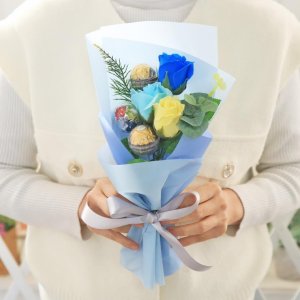선물 페레로로쉐 부케 사탕 블루 발렌타인데이 꽃다발 초콜릿