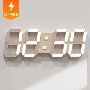 플라이토 무선 LED 벽시계 인테리어 거실 무소음 디지털 전자 벽걸이시계 하이브리드