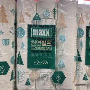 맥스 프리미엄 화장지 40m x 30롤 펄프 엠보싱 부드러운 휴지