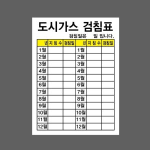 도시가스 검침표 지침수 검침일 기록 AO236 10135 산업스티커 10x13.5cm