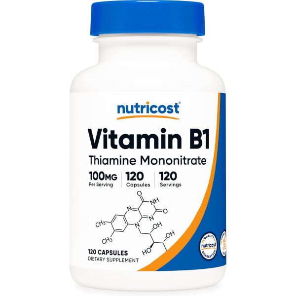 Nutricost 뉴트리코스트 nutricost <b>비타민 B1</b> 티아민 100mg 120캡슐