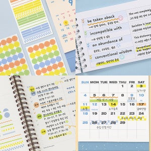 테이블토크 투명 원형 하이라이트 라인 스티커 세트 마크 포인트 데코 스케줄 표시 다꾸템