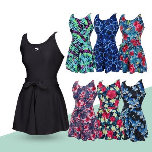 여자수영복 원피스 치마 투피스 체형커버 빅사이즈 여성수영복 스파 온천 호텔 실내 수영복