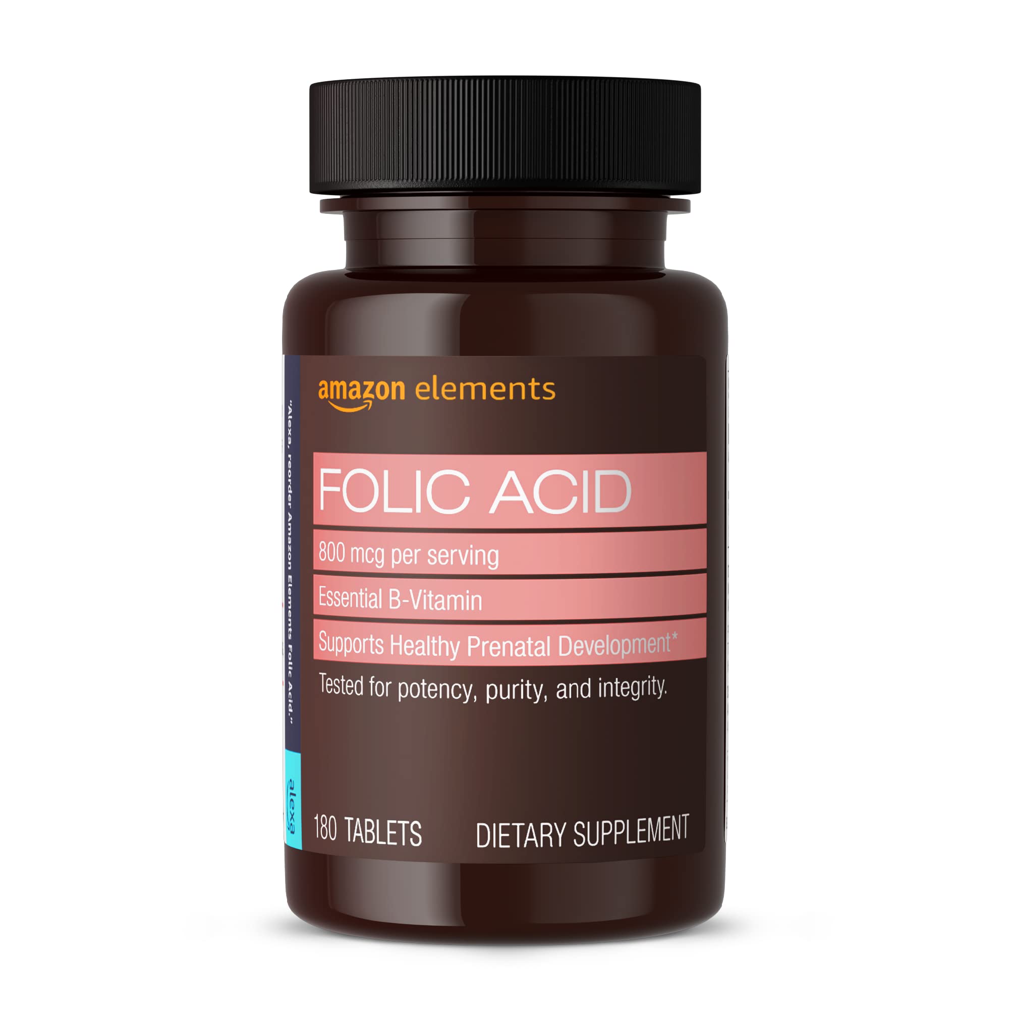 Amazon Elements <b>엽산</b> 800mcg 태블릿 180정