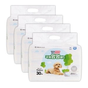 [국제멍멍패드] 반려견 강아지 배변패드 (60x70 cm) 대형, 120매입, 4개