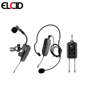 ELCID HS-EM66 휴대용 충전식 수신기 2채널 에코 무선마이크 헤드셋+색소폰
