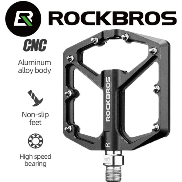 락브로스 자전거 평페달 페달 로드 MTB 알루미늄 CNC 로드 경량 픽시 하이브리드 블랙
