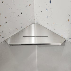 2T 무광 스텐 코너 선반 가이드형 사틴 욕실 모서리선반 B-003